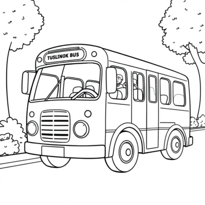 Coloring Book: Coloring Pages for Kids Bus
