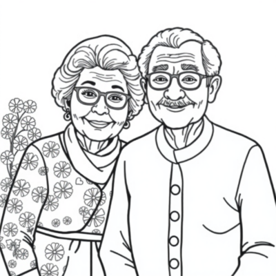 Coloring Book: Coloring Pages for Kids – Grandma and Grandpa