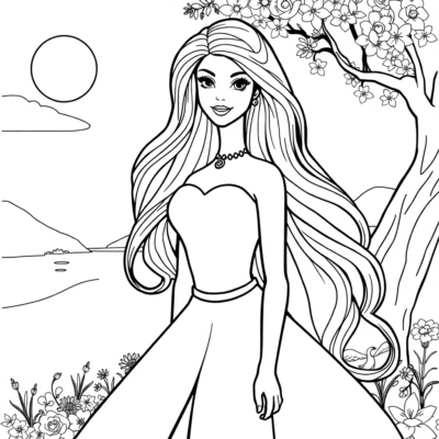 Coloring Book: Printable Barbie Coloring Pages for Kids