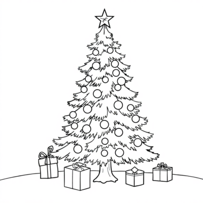 Coloring Book: Christmas Tree Coloring Pages for Kids