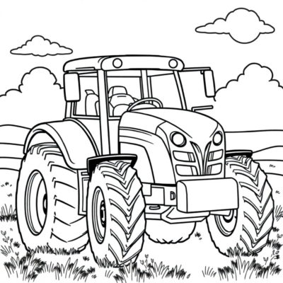 Coloring Book: Farm Tractors Coloring Pages for Kids