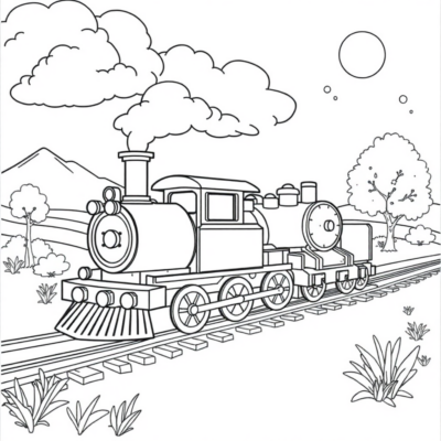 Coloring Book: Coloring Pages for Kids Train