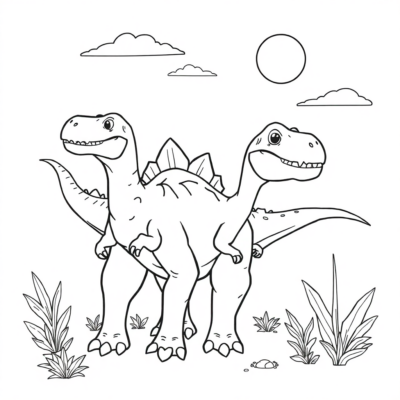 Coloring Book: Dinosaur Coloring Pages for Kids