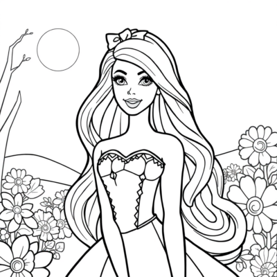 Barbie-Themed Printable Coloring Pages for Kids