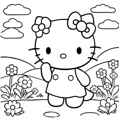 Coloring Book: Printable Coloring Pages for Kids – Hello Kitty