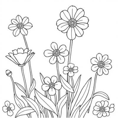 Coloring Book: Printables for Kids – Flowers