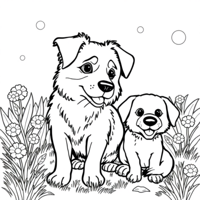 Coloring Book: Printable Dog Coloring Pages for Kids