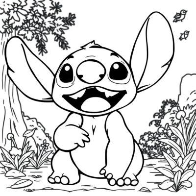 Coloring Book: Printable Coloring Pages for Kids featuring Stitch