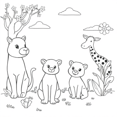 Coloring Book: Printable Coloring Pages for Kids – Animals
