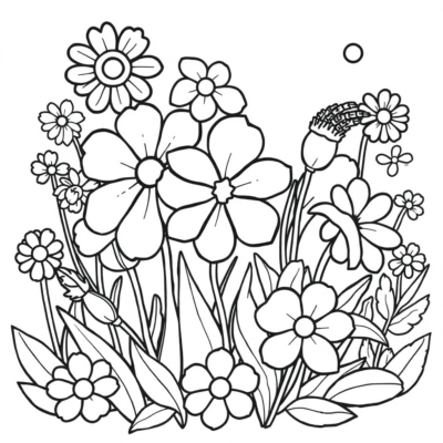 Coloring Book: Printable Coloring Pages for Children – Flowers