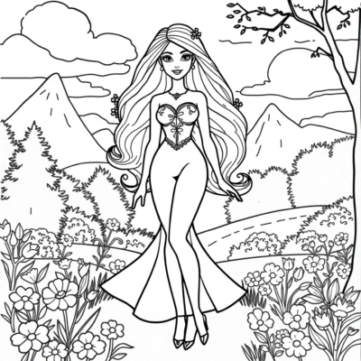 Coloring Book: Printable Coloring Pages for Kids – Barbie
