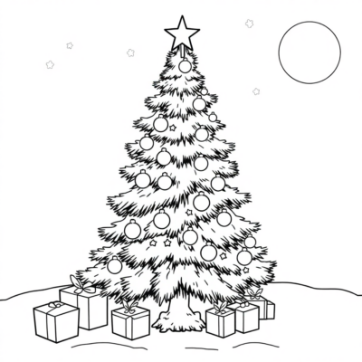 Coloring Book: Printable Christmas Tree Coloring Pages for Kids