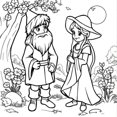 Coloring Book: Printable Coloring Pages for Kids from Fairy Tales