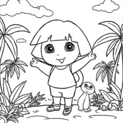 Coloring Book: Dora Explores the World
