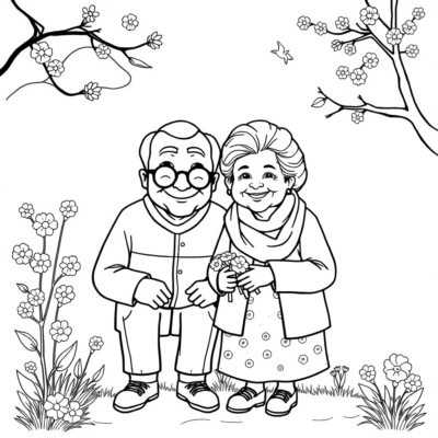 Coloring Book: Coloring Pages for Kids for Grandparents’ Day