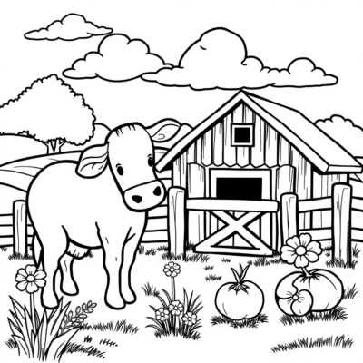 Coloring Book: Farm Coloring Pages for Kids