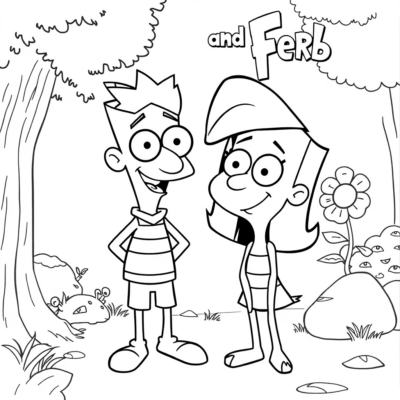 Coloring Book: Phineas and Ferb Coloring Pages for Kids