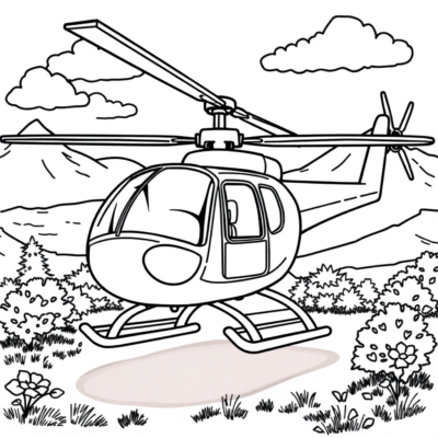 Coloring Book: Helicopter Coloring Pages for Kids