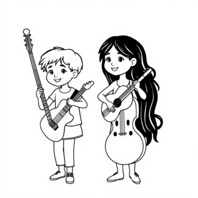 Coloring Book: Coloring Pages for Kids Musical Instruments