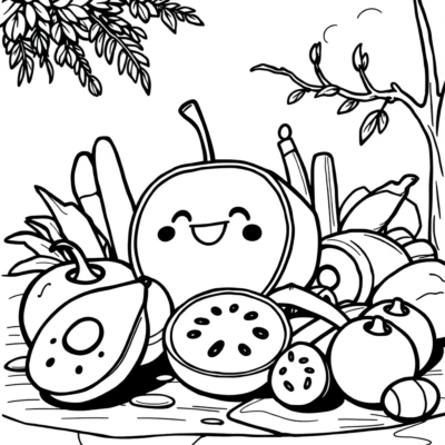 Coloring Book: Coloring Pages for Kids – Food