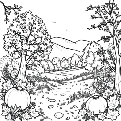 Coloring Book: Autumn Coloring Pages for Kids to Print