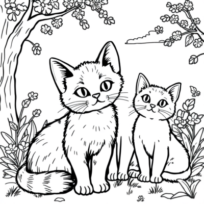 Coloring Book: Printable Coloring Pages for Kids – Kittens