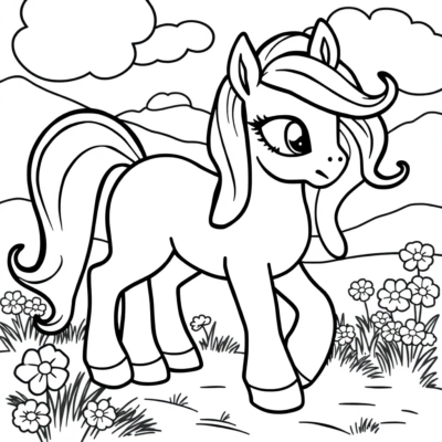 Coloring Book: Pony Coloring Pages for Kids