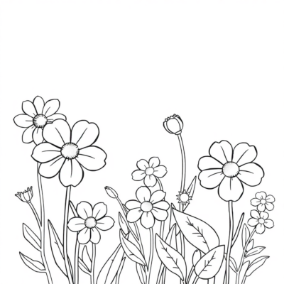 Flower Fun: Kids’ Simple Flower Coloring Book