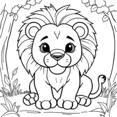 Coloring Book: Coloring Pages for Kids Lion