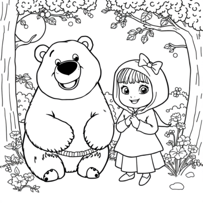 Coloring Book: Coloring Pages for Kids – Masha and the Bear