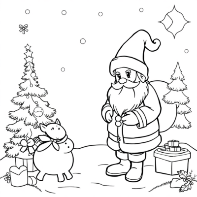 Coloring Book: Christmas Coloring Pages for Kids – Santa Claus