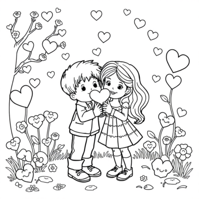 Coloring Book: Valentine’s Day Coloring Pages for Kids