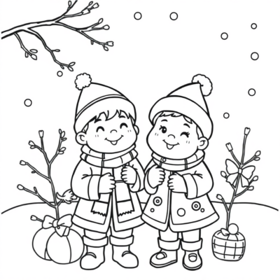 Coloring Book: New Year Coloring Pages for Kids