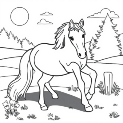 Coloring Book: Online Coloring Pages for Kids – Horses