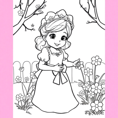 Coloring Book: Spring Lady Coloring Pages for Children