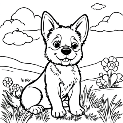 Coloring Book: Coloring Pages for Kids – Puppy