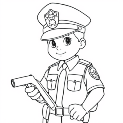 Coloring Book: Coloring Pages for Kids – Policeman