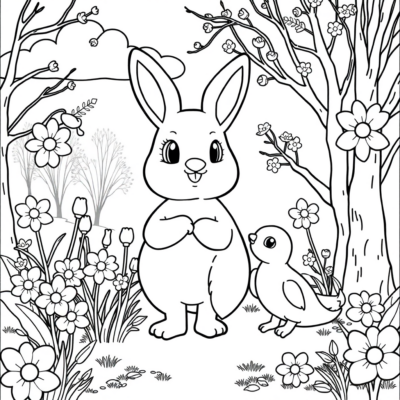 Coloring Book: Spring Awakening Coloring Pages for Kids