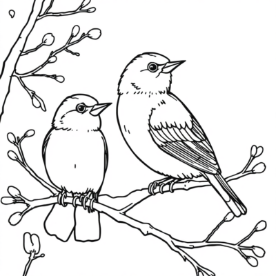 Coloring Book: Winter Birds Coloring Pages for Kids