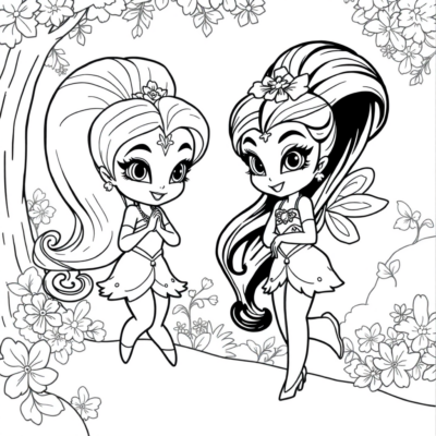 Coloring Book: Shimmer and Shine Coloring Pages for Kids