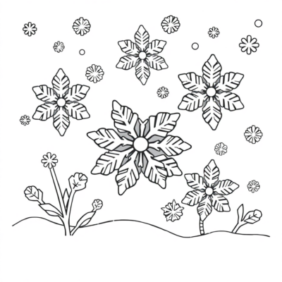 Coloring Book: Snowflakes Coloring Pages for Kids