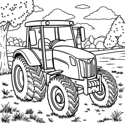 Coloring Book: Tractors Coloring Pages for Kids