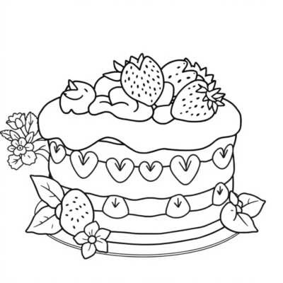 Coloring Book: Strawberry Cookie Coloring Pages for Kids