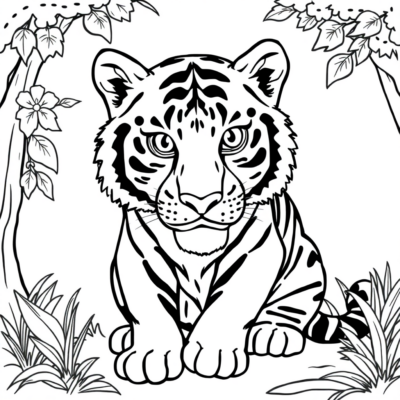 Coloring Book: Coloring Pages for Kids – Tiger