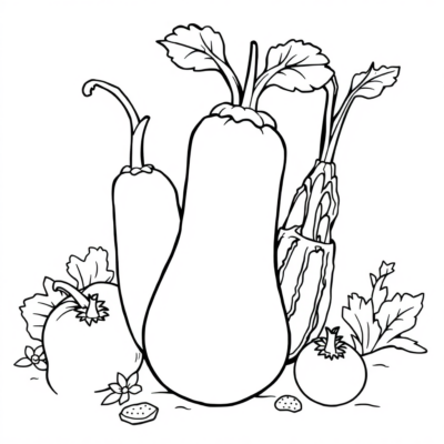 Coloring Book: Vegetable Coloring Pages for Kids