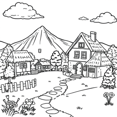 Coloring Book: Coloring Pages for Children – Countryside
