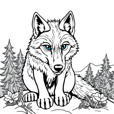 Coloring Book: wolf coloring pages for kids