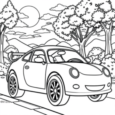 Coloring Book: Coloring Pages for Kids with Cars