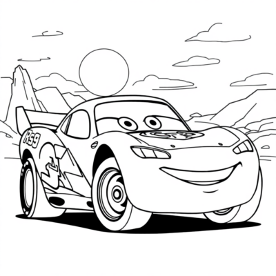 Coloring Book: Printable Coloring Pages for Kids featuring Lightning McQueen