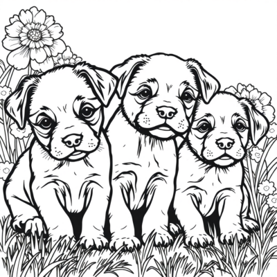 Printable Coloring Pages Puppies